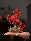 Ceramic horse statue a Chinese feng shui red horse ornament symbolizing good fortune in the Year of