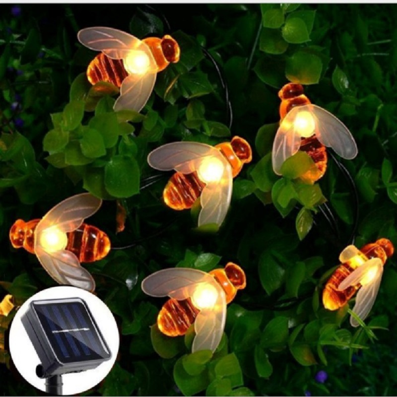 

Solar Fairy Lights 50 Cute Honey Bees LED Lights 7 m 8 Modes Star Light, (colored honey) solar 8 mode;7m50 lights, 501 Original