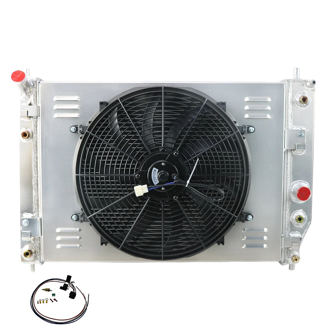 Alloyworks 3 Row Radiator Shroud Fan For Chevy Corvette C6 6.0L 6.2L 7.0L V8 Engines 05-13-120W