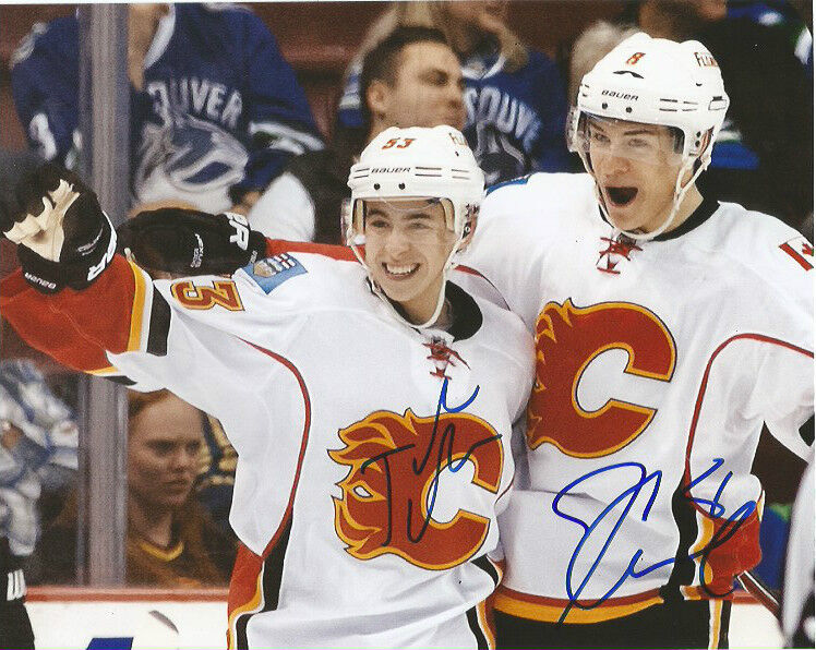 Calgary Flames Johnny Gaudreau Joe Colborne Autographed Signed 8x10 Photo Poster painting COA