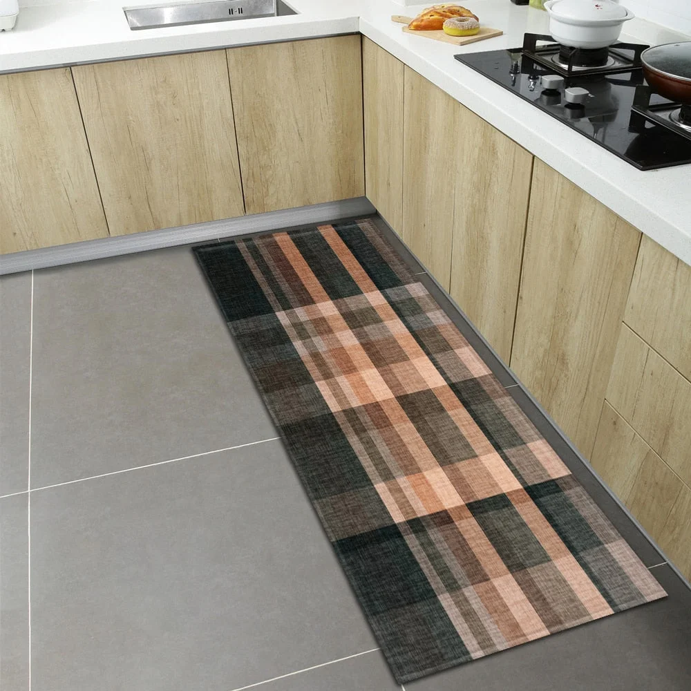 Nordic Kitchen Mat Home Entrance Doormat Bedroom Living Room Children Floor Decor Carpet Hallway Balcony Bath Anti-Slip Long Rug