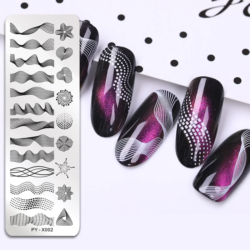 PICT YOU Nail Stamping Plate Geometric Line DIY Image Plate Stencil For Nails Polish Printing Stamping Templates Design Tools