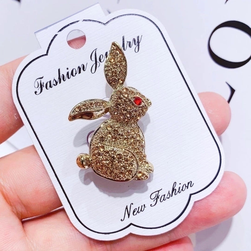 Minimalist Pin Rabbit Swan Butterfly Alloy Plating Hollow Out Inlay Rhinestones Women’S Brooches