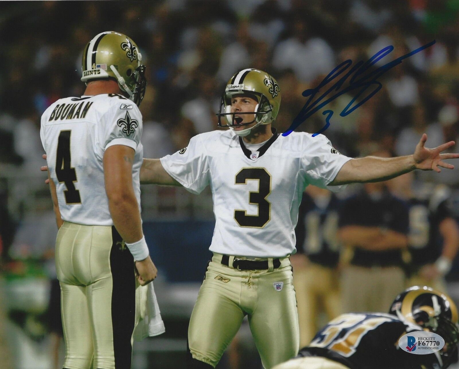 John Carney Signed 8x10 Photo Poster painting BAS Beckett COA Saints Football Picture Autograph