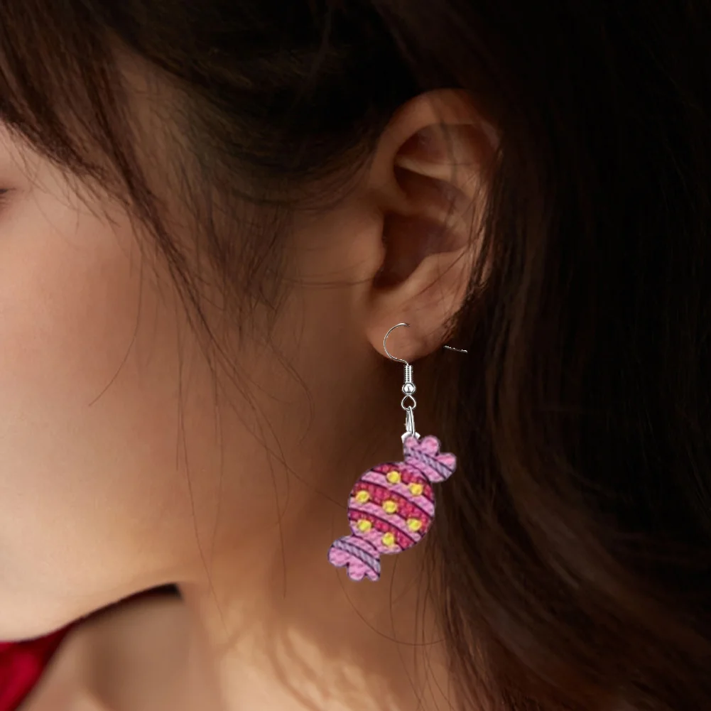 9 Pairs DIY Candy Ice Cream Unicorn Double Sided Diamond Painting DIY Earring Making Kit