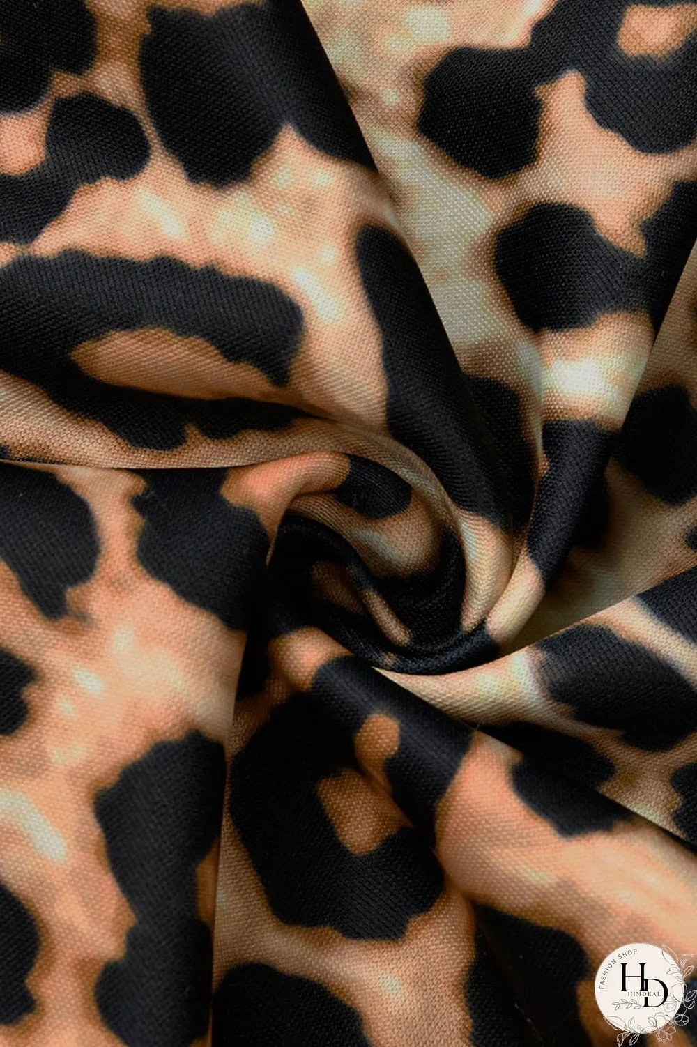 Black Fashion Leopard Camouflage Print Split Joint POLO collar Asymmetrical Dresses