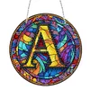(Upgrade Size)DIY Double Sided Diamond Painting Alphabet Family Last Name Initial Sign Ornament with Chain Window Hanging Kit
