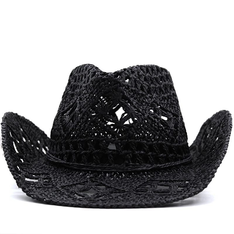 Women’s Basic Solid Color Wide Eaves Straw Hat