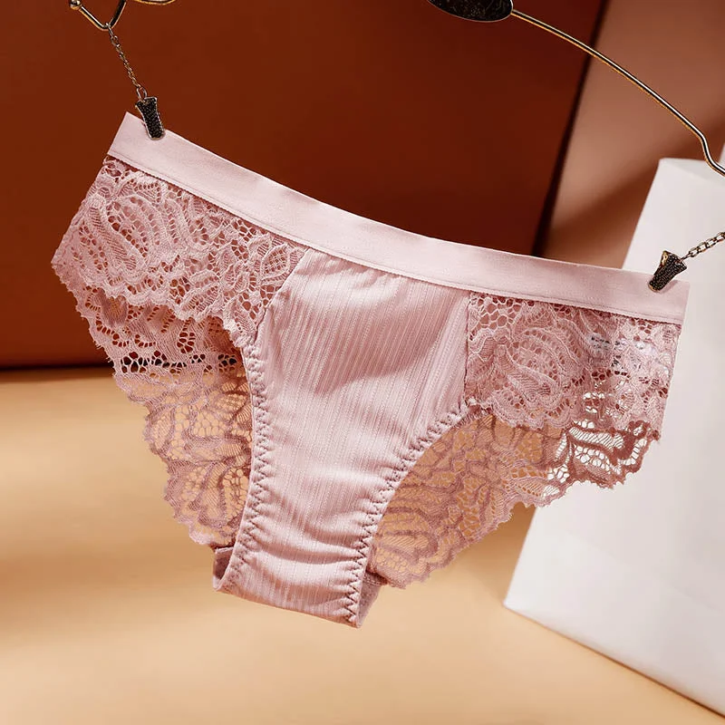 Sexy Panty Briefs Lace Panties Women Underwear Transparent Lingerie for Female Ladies Plus Size L-XXL Floral Underpants