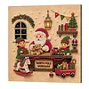(20x20cm)Santa Workshop DIY Pearl Painting Art With Inner Wooden Framed Kit