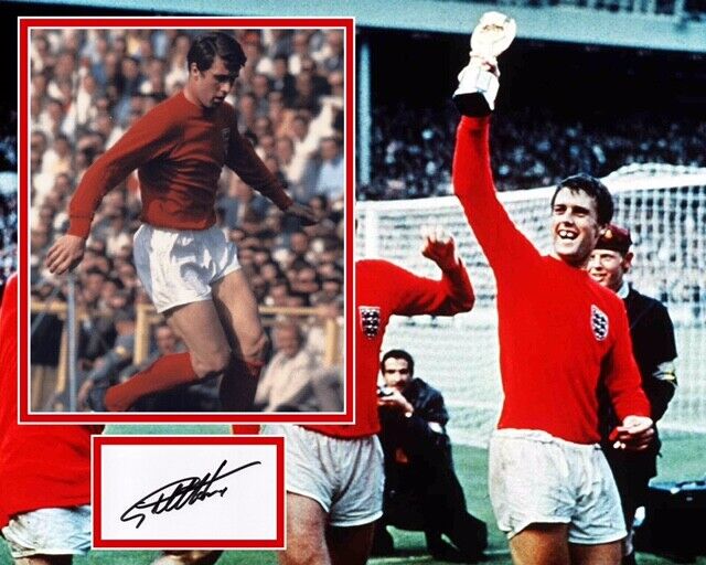SIR GEOFF HURST SIGNED WORLD CUP 66 Photo Poster painting MOUNT UACC REG 242