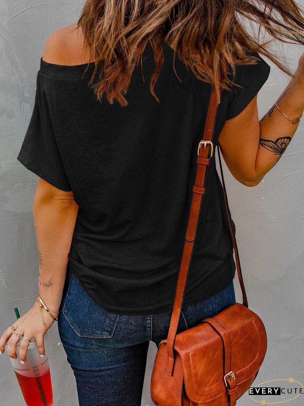 Hypnotic Knit Pocket Tee with Cap Sleeves