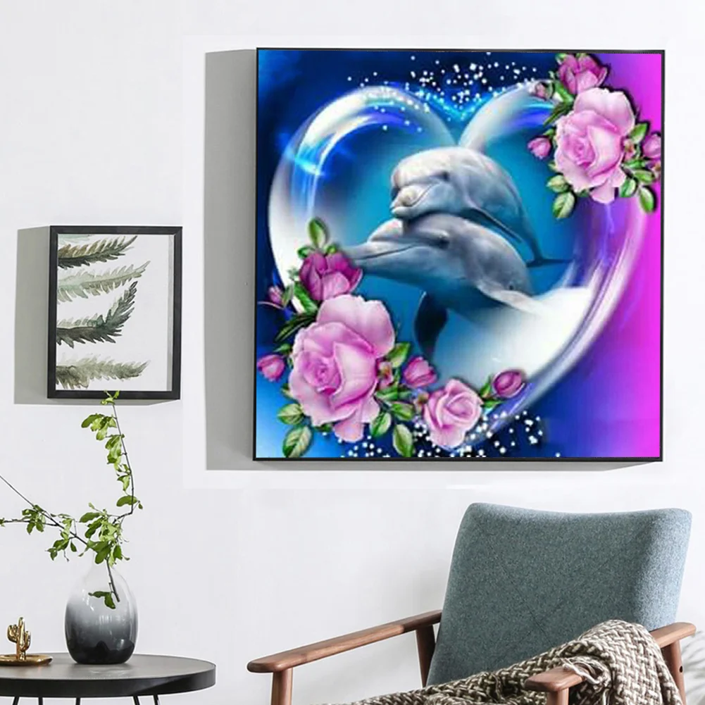 Diamond Painting - Full Round Drill - Dolphins(30*30cm)