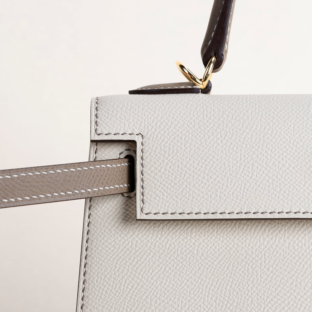 Kelly25 Epsom Sellier CC10 Craie/18 Etoupe GHW