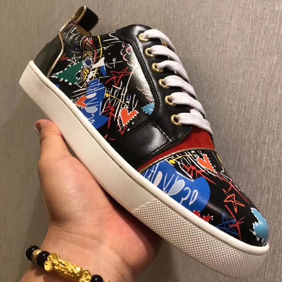 New Luxury brand designer shoes Handmade Fashion Man Leather Loafers Men Printed Embroidery Driving Party Flats Men Causal Shoes