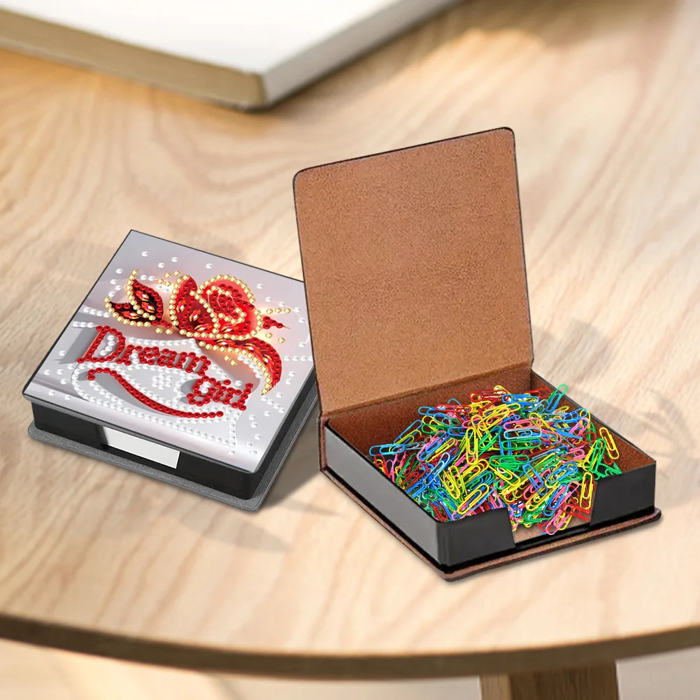 Dream Girl PU Diamond Painting Notecard Box 5D DIY Diamond Art Note Box
