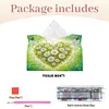 (24cm)Diamond Art Tissue Box Cover DIY PU Desktop(Heart-shaped white daisies)