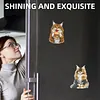 4PCS 2D/Flat Acrylic DIY Diamond Art Fridge Magnet Kit Maine Coon Design DIY Art Fridge Magnet Refrigerator Sticker Magnetic Diamond Art Decor Refrigerator Mailbox Home Decoration DIY Crafts