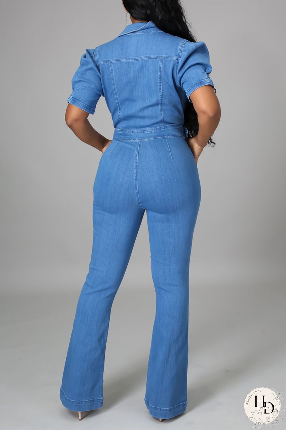 Dark Blue Fashion Casual Solid Zipper Turndown Collar Regular Jumpsuits