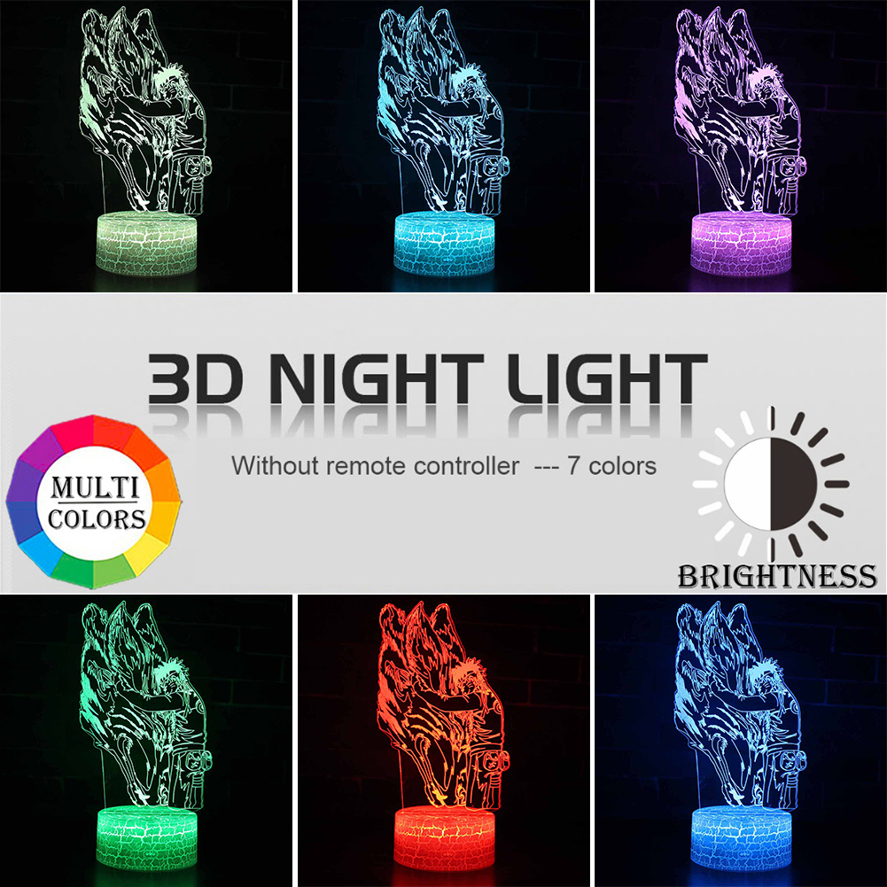 

3D Acrylic Night Light Touch Remote Control Cartoon Figure Bedside Lamp, 501 Original