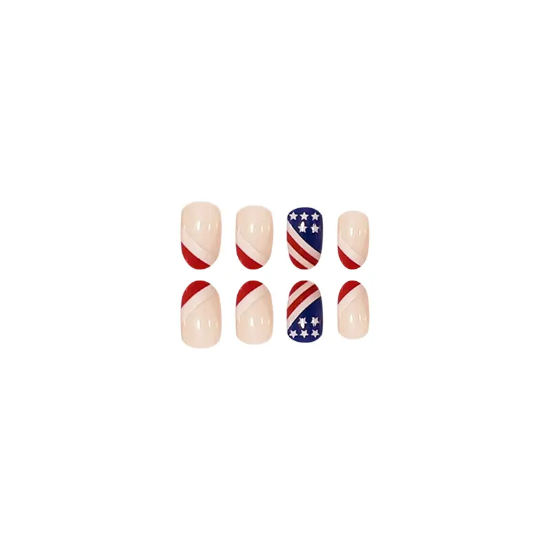 Churchf Churchf Independence Day Red And Blue With Stars Amazing Guy Wearing Fake Nails