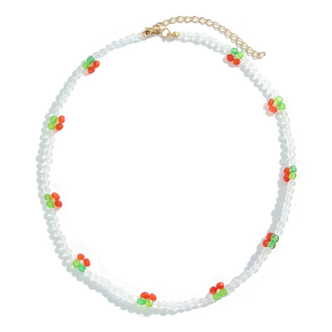 Dvacaman Bohemian Colorful Daisy Flowers Beaded Choker Necklace Korean Cute Statement Clavicle Necklace for Women Summer Jewelry