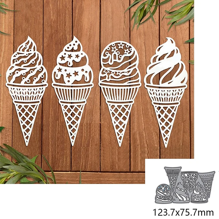 6pcs Delicious Ice Cream Metal Cutting Dies For DIY Scrapbook Cutting Die Paper Cards Embossed Decorative Craft Die Cut New