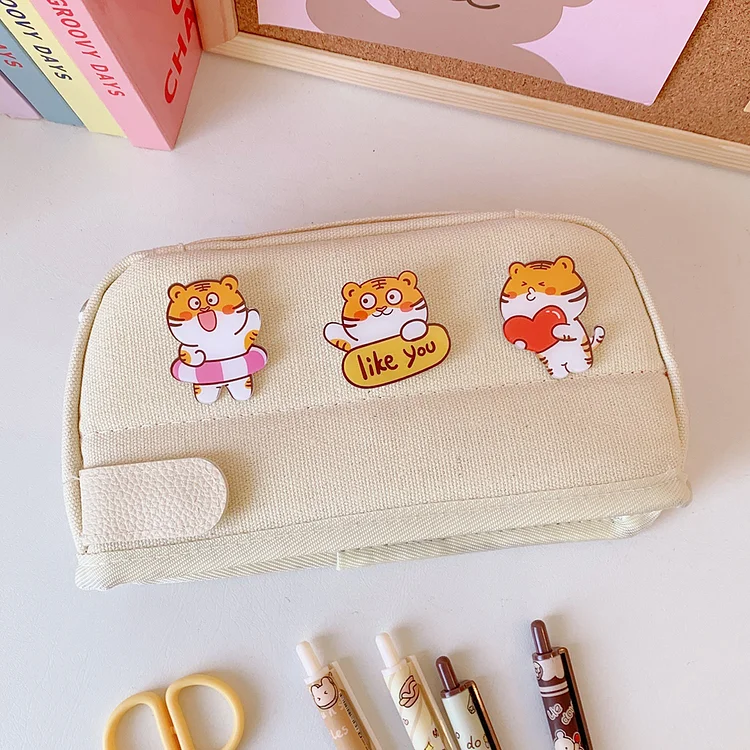 Eagerlys Water Proof Canvas Cute Pen Case