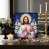 uk.everydayedeals DIY Pearl Painting With Frame - Handmade Self-Adhesive Pearls - Jesus(25*25cm)