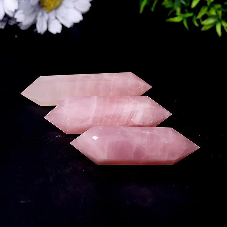 Natural Rose Quartz Double Terminated Towers Points Bulk