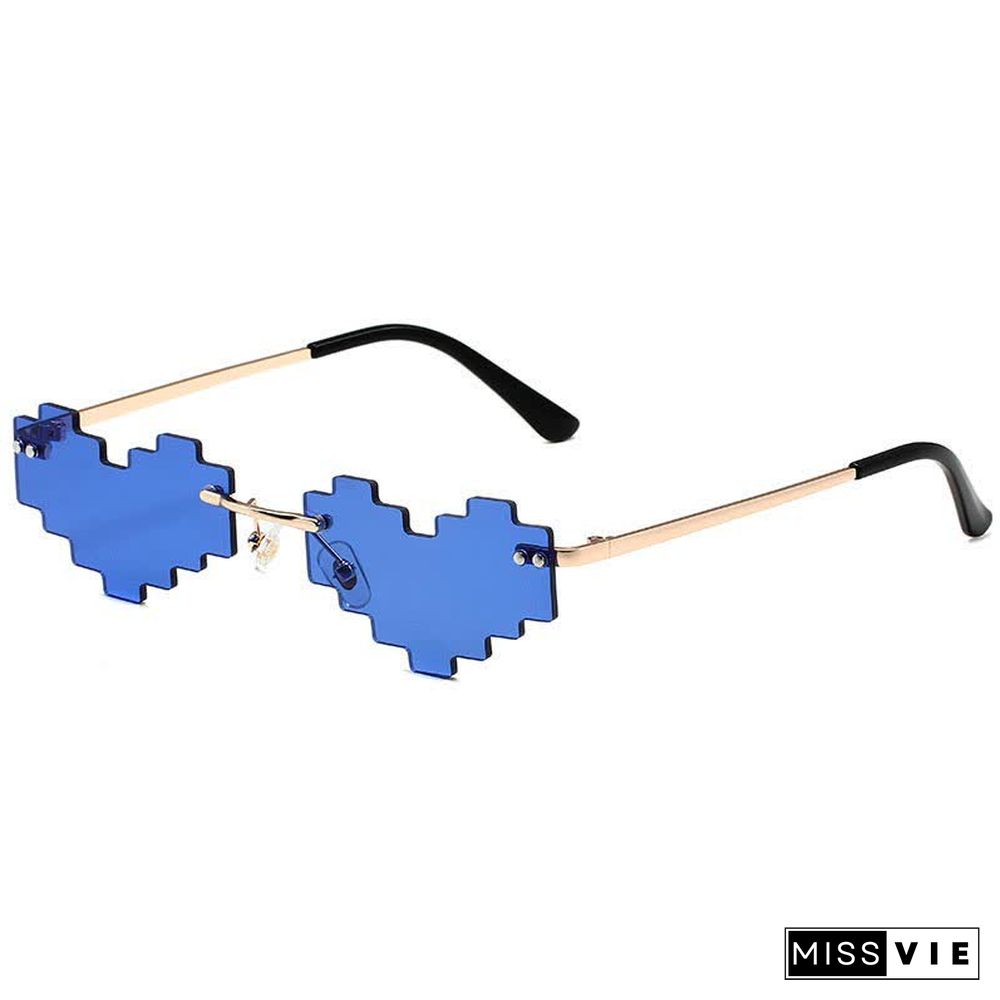 Love Heart Pattern Lens Funny Sunglasses