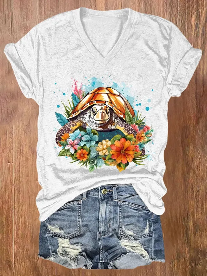 Animal Print Women'sCasual Print T-Shirt