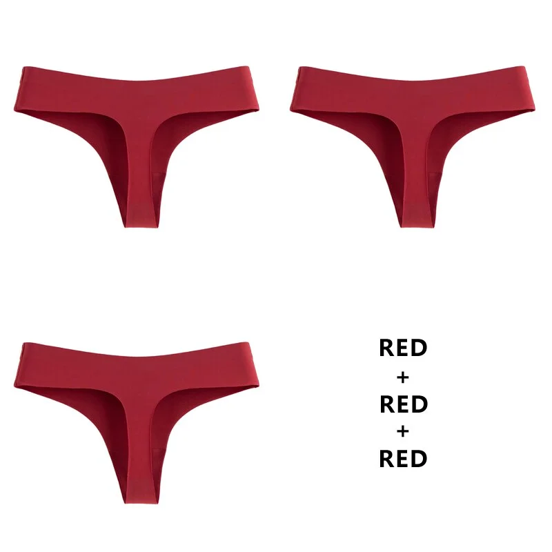 Meet'r 3Pcs/Lot Women Seamless Panties Underwear Fashion Sexy Low-Rise Thong Female Comfortable Intimates G String Lingerie