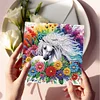 6pcs DIY Flower Horse Diamond Painting Greeting Cards
