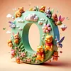 （Multi-Style)Winnie the Pooh's 26 Alphabet-Full Round Diamond Painting 30*30CM