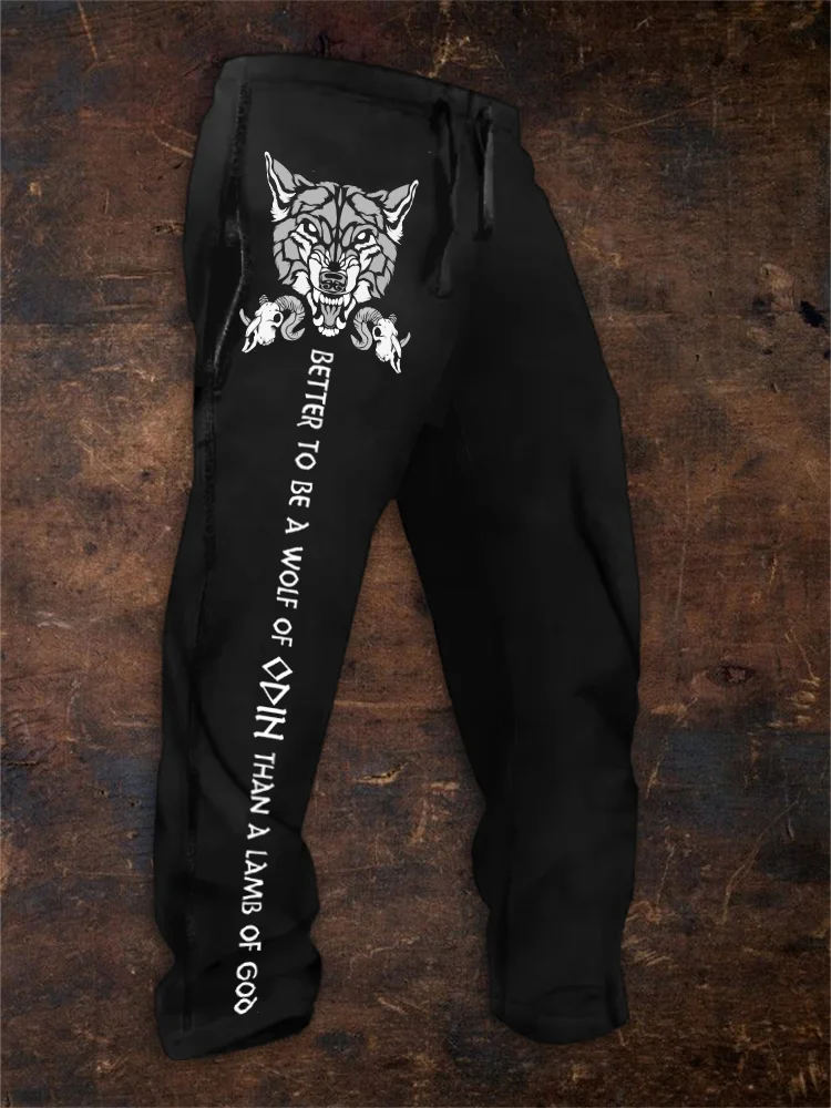 Men's Better To Be A Wolf Of Odin Than A Lamb Of God Sweatpants