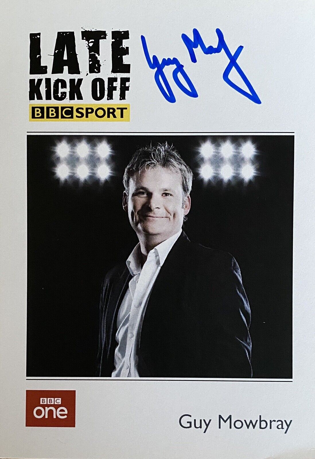 Guy Mowbray Genuine Hand Signed Official BBC Sport Late Kick Off 6X4 Promo Card