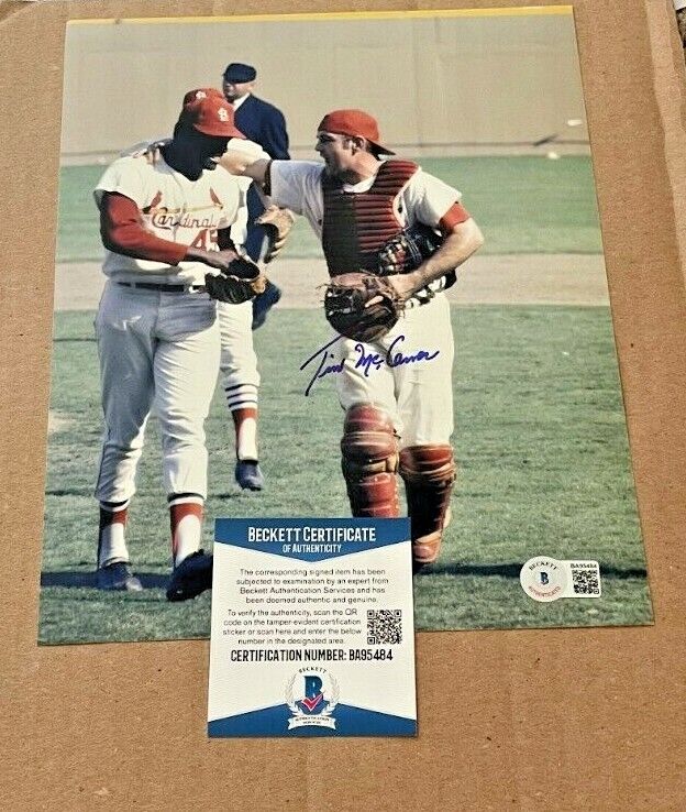 TIM MCCARVER SIGNED ST LOUIS CARDIBALS 8X10 Photo Poster painting PSA/DNA CERTIFIED #12