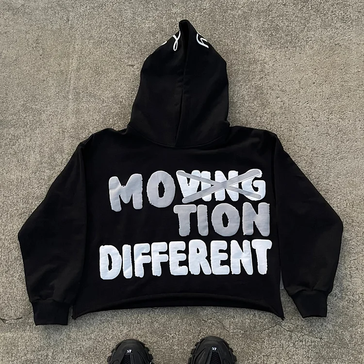 Vintage Motion Different Graphic Oversized Pullover Hoodie SOPULA