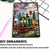 (US Local)Christmas Train A5 Size Diamond Painting Notebook Set with 4Pcs Bookmark Gift