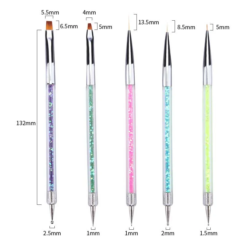 3/5/7/10PCS Multi-Styles Nail Wood Sticks Nail Dotting Pen Nail Brush Kits Nail Art Rhinestones Gems Picking Pen Nail Art Tools-Nail Inspo