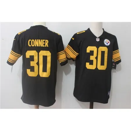 Men's  Pittsburgh Steelers #30 James Conner Black Stitched NFL Limited Rush Jersey