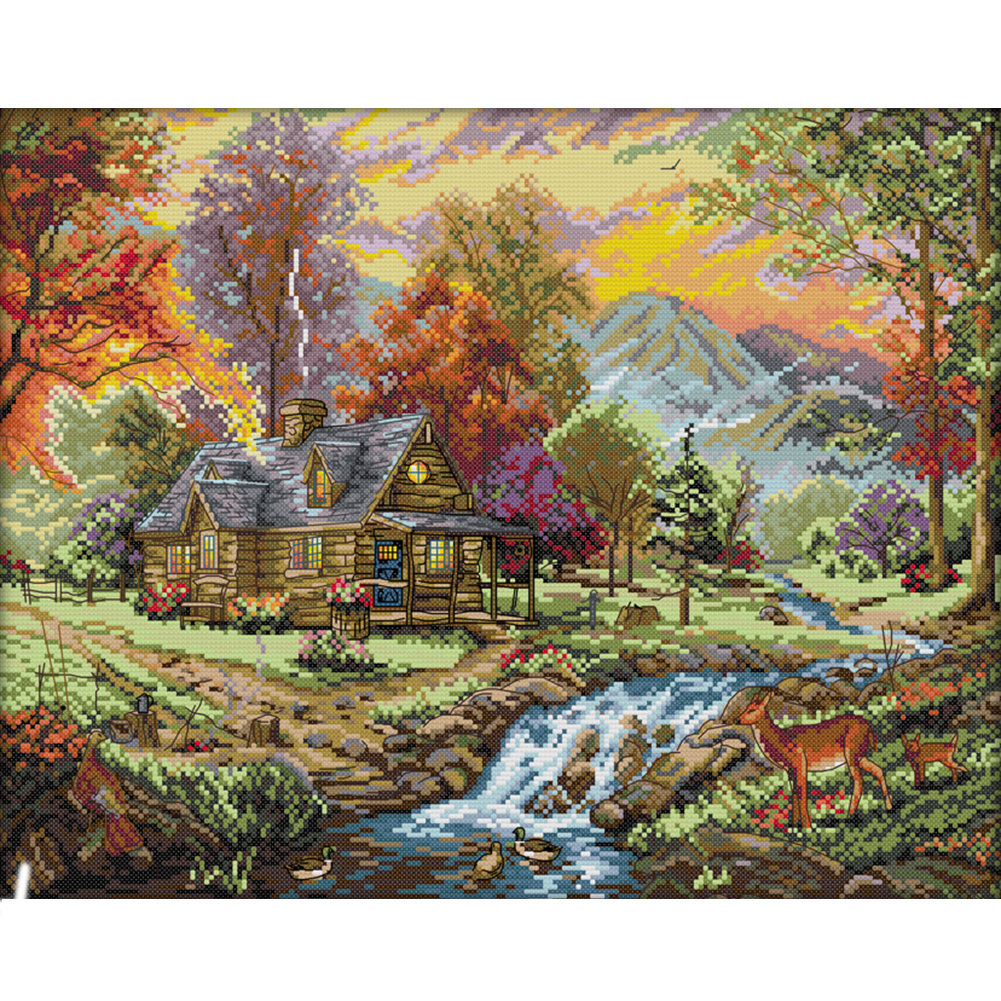

Landscape - 11CT Stamped Cross Stitch - 60*49CM, 501 Original