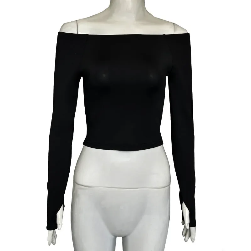 Autumn Basic Simple Solid Color Bottoming Blouses