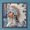 Native American Girl Partial Drill Diamond Painting Kit 30x30cm Special Shaped Rhinestones DIY Craft for Adults Beginners Home Decor