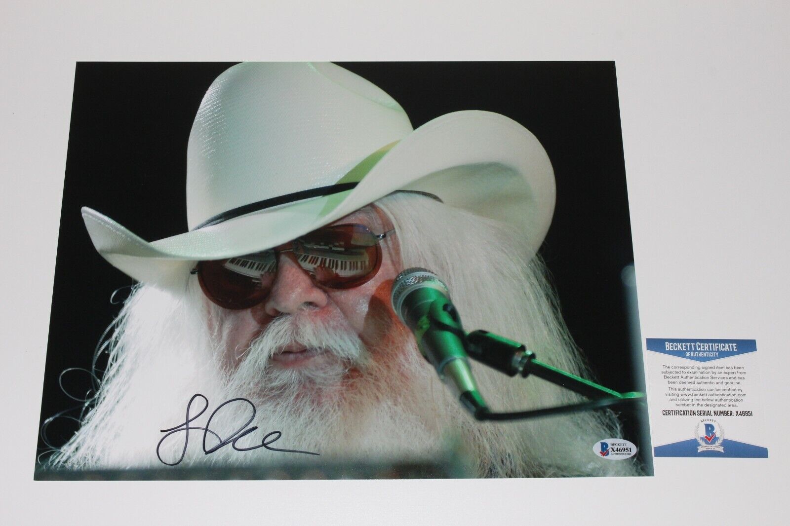 LEON RUSSELL SIGNED 11x14 Photo Poster painting BECKETT COA LEGEND SINGER CARNEY WEDDING ALBUM