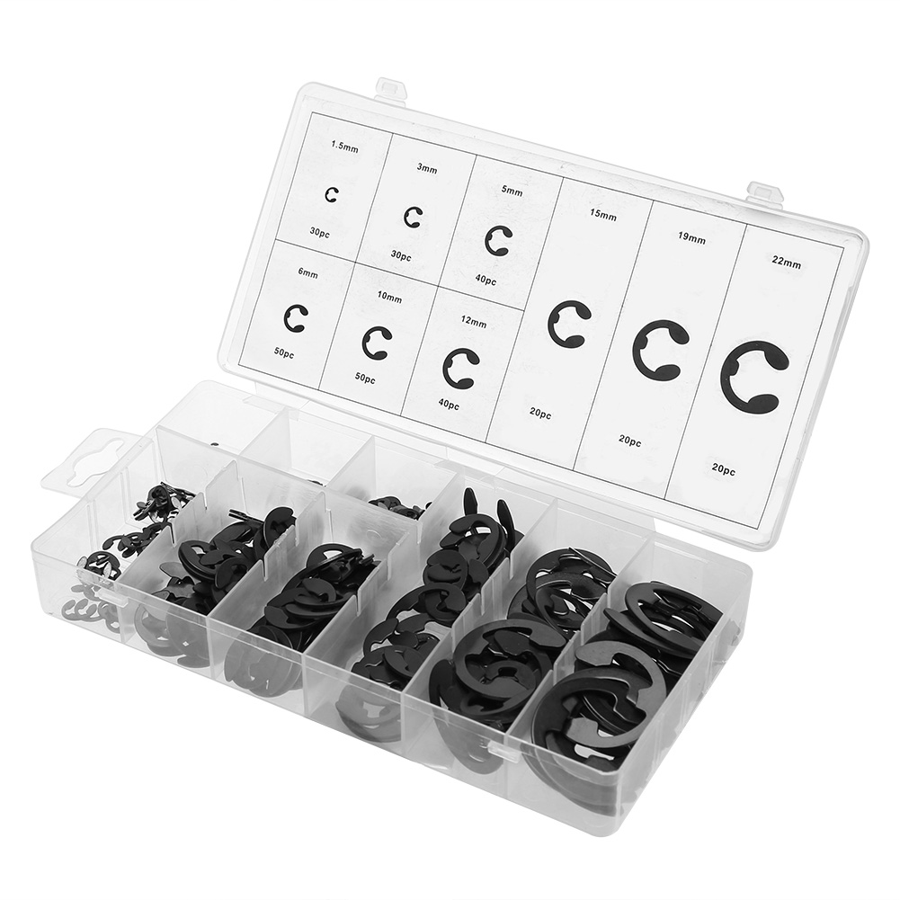 

300pcs Multi-specification E-type Circlip Retaining Ring Washer Assortment, 501 Original