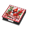 (US Local)5D DIY PU Cardinal Diamond Painting Notecard Box Gem Art Sticky Note Holder
