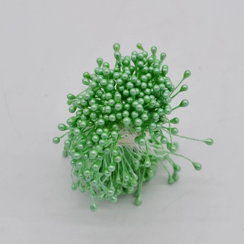 1 Bundle= (500PCS )Artificial Flower Double Heads Stamen Pearlized Craft Cards Cakes Decor Floral for home wedding party decor