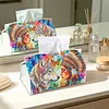 Boho Maiden And Wolf DIY Diamond Painting PU Tissue Holder Box